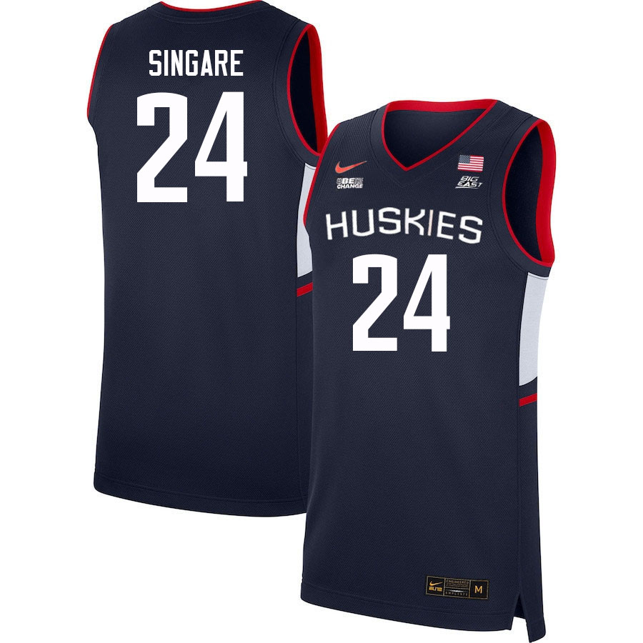 Men #24 Youssouf Singare Uconn Huskies College 2022-23 Basketball Stitched Jerseys Stitched Sale-Nav